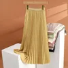 スカート手作りのプリーツスカート春/夏韓国のハイウエストミッド長さの女性のための半分