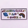 Broşlar enneurodivergent ve queer gökkuşağı rozeti emaye pin lgbtq eşcinsel tanıtımlar broş takı sırt çantası dekorasyon hediyesi