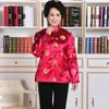 Roupas étnicas Homens Mulheres Cetim Tang Roupas Manga Longa Jaqueta Estilo Chinês Ano Casaco Vintage Mão Botão Blusa Tradicional Top Vermelho