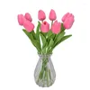 Flores decorativas 10 UNIDS Tulipán Artificial Simulación Flor Boda Ramo Falso Para Disparar Accesorios Decoración Del Hogar PU San Valentín