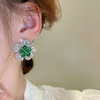 Dangle Earrings Minar Luxury Silver Plated Copper Shinning Multicolor CZ Cubic Zirconia Flower Drop For Women Wedding Jewelry