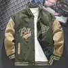 Männer Herbst Faux Wildleder Jacke Baseball Uniform Jacke Mäntel Männer Straße Retro Lose Beiläufige Verdickte Jacke Mode Lässig Jacke 240124