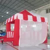 wholesale 6m Lx5mWx4mH Red White Customized Portable inflatable stand tent carnival cube booth cocession kiosk for candy floss popcorn fast food drink ice cream