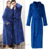 Women's Sleepwear Flannel Thickened Couple Robe Nightwear Sexy Casual Home Clothes Autumn Winter Coral Fleece Warm Loungewear