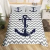 Морской комплект постельного белья Ocean Anchor Decor Пододеяльник Sailor Pirate Captain Sea Adventure Покрывало для детей Мальчиков Темно-синий 240131