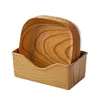 Placas quadradas bandeja de jantar de plástico conjunto com suporte de armazenamento de 8 prato de grão de madeira 14cm louça