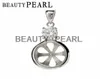 Hopearl Jewelry Pendant Inställningar Cubic Zirconia 925 Sterling Silver Findings Pendant For Big Pearl 3 Pieces1807822