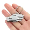 Keychains Creative Palm Shape Nail Clippers Keychain Collapsible Portable Travel Fingernail Scissors Cutter Stainless Steel Manicure Tools