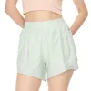 Lu Hotty Short Yoga Outfits Hög midja snabba torr shorts tränar korta byxor gym fitness bär flickor som kör elastisk vuxen heta byxor sportkläder andas