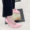 Модельные туфли, розовые атласные туфли на высоком каблуке с бантом, брендовые дизайнерские весенние элегантные туфли-лодочки на шпильке для вечеринок, женские туфли-лодочки с острым носком