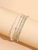 Link Armbänder 2024 Reis Perlen Armband Für Frau Individuelle Einfache Bohrer Kette Kombination Set Schmuck Geschenke