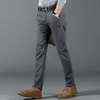 6 цветов повседневные брюки мужские осенние деловые модные повседневные эластичные прямые брюки мужские брендовые серые, белые, хаки 240124
