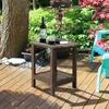 Camp Furniture Table d'appoint Nalone Adirondack 16,5" pour l'extérieur en plastique HDPE double extrémité petite pour patio (bois)