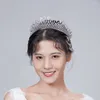 Hair Clips Special Unforgettable Wedding Crown Dress Po Inlaid Giant Shiny Zircon High-End Elegant Birthday Gift Party Wear Plated Gold