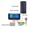 Zestaw Solar Solar Solar Solar Solar Solar Panelu 12 V do 220V Powiernik 10A-60A Kontroler do samochodu domowego kempingowa ładowarka do zapasowa 240124