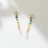 Boucles d'oreilles pendantes colorées irrégulières en pierre naturelle, pendentif en cristal pour femmes, mode polyvalente pour dames, bijoux de rue, vente en gros