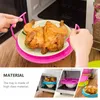 Kitchen Storage 2 Pcs Steam Rack Layered Food Microwave Oven Tray Veggie Steaming Grill Heating Dish For Home Rounded Holder