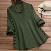 3XL 4XL 5XL Large Size Cotton Linen Blouse Tops Womens 2024 Spring Summer Solid Casual Plus Size Korean Shirt Tee Female Clothi 240202