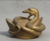 Statuette decorative Feng Shui cinese Ottone Anno zodiacale Serpente Yuan Bao Statua di ricchezza Scultura