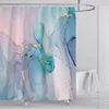 Rideau de douche en marbre abstrait coloré créatif aquarelle encre art géométrique décoration de salle de bain moderne 180 * 180 cm avec 12 hoo 240131