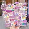 Hair Accessories Cute Cartoon Bow Flower Clips For Girls Sweet Decorate Colorful Hairpin Hairgrip Kids Lovely