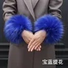 100% High Quality Women Fur Cuffs Faux Raccoon Elastic Fur Wrist Decor Detachable Arm Warmer Plush Oversleeve Fur Bracelet 240201