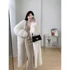 Femmes Fourrure Hiver Long Surdimensionné Chaud Épais Gris Blanc Moelleux Faux Manteau Femmes Avec Capuche 2024 Lâche Décontracté Style Coréen Mode QY16