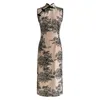 Tradycyjne chińskie modyfikowane qipao niestandardowe sukienka Cheongsam bez rękawów Slim Bodycon Elegancki seksowna letnie odzież impreza 240131