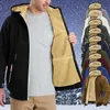 Veste polaire hommes froid hiver épaissir sweat à capuche zippé manteaux pour hommes garder au chaud décontracté zippr sweats survêtement mâle multicolore 240129