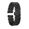 Assista Bandas 2024 20mm Flat Black / White Cerâmica Strap Butterfly Buckle Watchband para Huawei Gear S3