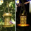 Autres fournitures d'oiseaux Mangeoire solaire en métal à l'extérieur Maison suspendue avec des idées cadeaux légères pour les amoureux Décoration de jardin en plein air