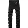 Denim Jeans Design Fashion Lacquer Foot Casual Pants Stretch Regular Fit Black Long Jeans Men's Four Season Plus Size 240118