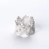 Cluster Ringen 925 Sterling Zilver Geometrische Open Ring Voor Vrouwen Meisje Eenvoudige Mode Uitgehold Ontwerp Sieraden Party Gift Drop