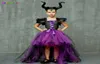 Roxo preto crianças malévola traje meninas bruxa escura vilão halloween fantasia tutu vestido festa de noite carnaval vestidos de baile 2008583471