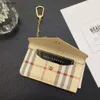 Fashion Ladies Designer Card Bag Keychain Double Coin Purse Checked Key Men's Driving Key Link Bag