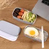 Dinnerware Portable Double Layered Storage Bento Box Kids Adults Japanese Style Insulated Detachable Work School With Cutlery Lunch