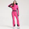 Skianzug Frauen Verdickung Snowboard Weibliche Overalls Winter Winddicht Wasserdicht Atmungsaktiv Kleidung Ski Anzug 240122