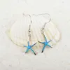 Dangle Earrings Blue Opal Ocean Starfish For Women Girl Jewelry Drop