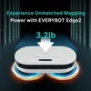 Everybot Edge2 Robot Mop - Whisper Quiet Smart Mopping Robot Cleaner Endast | 1,5 gånger snabbare dynamisk dubbelspinn våt mopp 240118