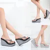 2024 Super Vrouwen Sandalen Zomer Hoge Hak Slippers Pailletten Steentjes Flip Walk Pro Voor Vrouwen Daisy 3557