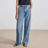 Jeans da donna 2024 Pantaloni da donna con cucitura laterale a gamba larga in denim a vita alta primavera estate