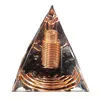 Spirale fil de cuivre Orgonite pyramide obsidienne Orgone énergie de guérison Yoga méditation ornement 240202