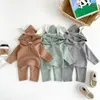 Set di abbigliamento Born Baby Boy Girl Set di vestiti in maglia Camicia con cappuccio Pantaloni Neonato Maglione Maglieria Completo Primavera 3-18 M