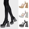 Sandalen Luxe Design Dames Effen Kleur Gesp Strass Decoratie Zapatos Para Mujer Sqaure Open Teen Platform Schoenen