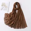 Etnische Kleding Cut Layar Vrouwen Plain Bubble Diamond Chiffon Sjaal Hoofd Hijab Effen Sjaals Hoofdband Foulard Femme Moslim Hijaabs