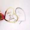 Форма сердца индивидуальное имя свадебное украшение акриловая зеркальная рамка приветственное слово знак декор для вечеринки с гвоздями подарок для гостей 240127