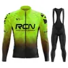 2023 RCN Autumn Cycling Jersey BIB Set Ropa Ciclismo Rower MTB Odzież Rower Rower Men Long Sleeve Bicicleta 240131