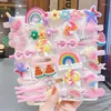 Hair Accessories Cute Cartoon Bow Flower Clips For Girls Sweet Decorate Colorful Hairpin Hairgrip Kids Lovely