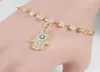 hot Fashion European and American fashion simple set with diamond evil eye the hand of Fatima simple bracelet stylish cssic delicate elega9385897