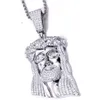 USA Stock livraison gratuite Religion Hip Hop bijoux Sier plaqué or VVS Moissanite jésus pendentif colliers